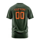 Custom Dark Green Orange T-Shirt