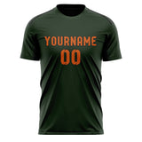 Custom Dark Green Orange Soccer Jersey