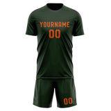 Custom Dark Green Orange Soccer Set
