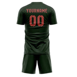 Custom Dark Green Copper Rose Soccer Set