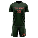 Custom Dark Green Copper Rose Soccer Set