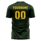 Custom Dark Green Gold Soccer Jersey