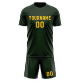 Custom Dark Green Gold Soccer Set