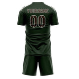 Custom Dark Green Brown Soccer Set