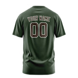 Custom Dark Green Brown T-Shirt