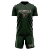 Custom Dark Green Brown Soccer Set