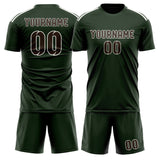 Custom Dark Green Brown Soccer Set