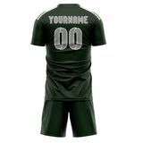 Custom Dark Green Gray Soccer Set