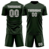 Custom Dark Green Gray Soccer Set