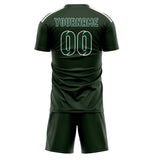 Custom Dark Green Green Soccer Set