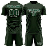 Custom Dark Green Green Soccer Set