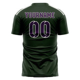 Custom Dark Green Purple Soccer Jersey
