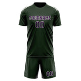 Custom Dark Green Purple Soccer Set