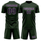 Custom Dark Green Purple Soccer Set