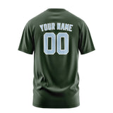 Custom Dark Green Light Blue T-Shirt