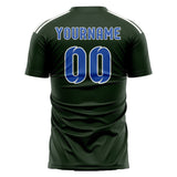 Custom Dark Green Sky Blue Soccer Jersey