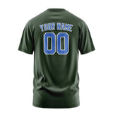 Custom Dark Green Sky Blue T-Shirt