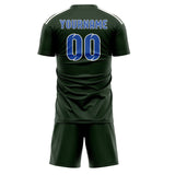 Custom Dark Green Sky Blue Soccer Set