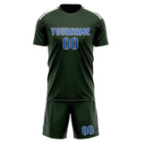 Custom Dark Green Sky Blue Soccer Set
