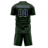 Custom Dark Green Blue Soccer Set