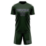 Custom Dark Green Navy Soccer Set