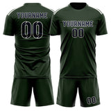 Custom Dark Green Navy Soccer Set