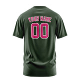 Custom Dark Green Pink T-Shirt