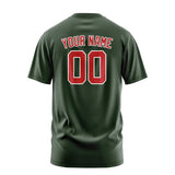 Custom Dark Green Red T-Shirt