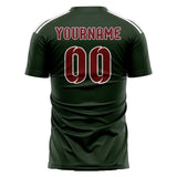 Custom Dark Green Crimson Red Soccer Jersey
