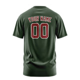 Custom Dark Green Crimson Red T-Shirt