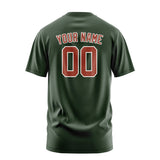 Custom Dark Green Coral Red T-Shirt