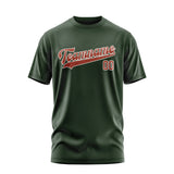 Custom Dark Green Coral Red T-Shirt