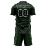 Custom Dark Green Black Soccer Set