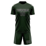 Custom Dark Green Black Soccer Set