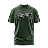 Custom Dark Green Black T-Shirt