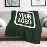 Custom Pine Green White Blanket