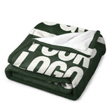 Custom Pine Green White Blanket