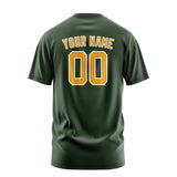 Custom Dark Green Yellow T-Shirt