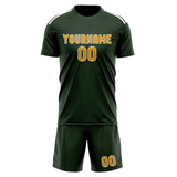 Custom Dark Green Yellow Soccer Set