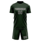 Custom Dark Green Dark Grey Soccer Set