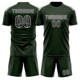 Custom Dark Green Dark Grey Soccer Set
