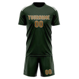 Custom Dark Green Khaki Soccer Set