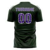 Custom Dark Green Light Purple Soccer Jersey
