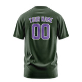 Custom Dark Green Light Purple T-Shirt
