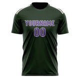Custom Dark Green Light Purple Soccer Jersey