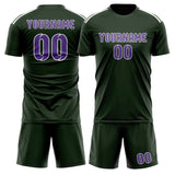 Custom Dark Green Light Purple Soccer Set