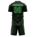 Custom Dark Green Emerald Green Soccer Set