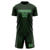 Custom Dark Green Emerald Green Soccer Set