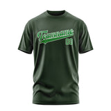 Custom Dark Green Emerald Green T-Shirt