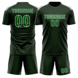 Custom Dark Green Emerald Green Soccer Set